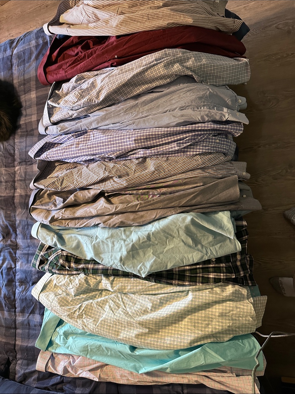 Men lot 12 long sleeve dress Button-Up Shirt stafford slim fitted 15-15.5 34/35